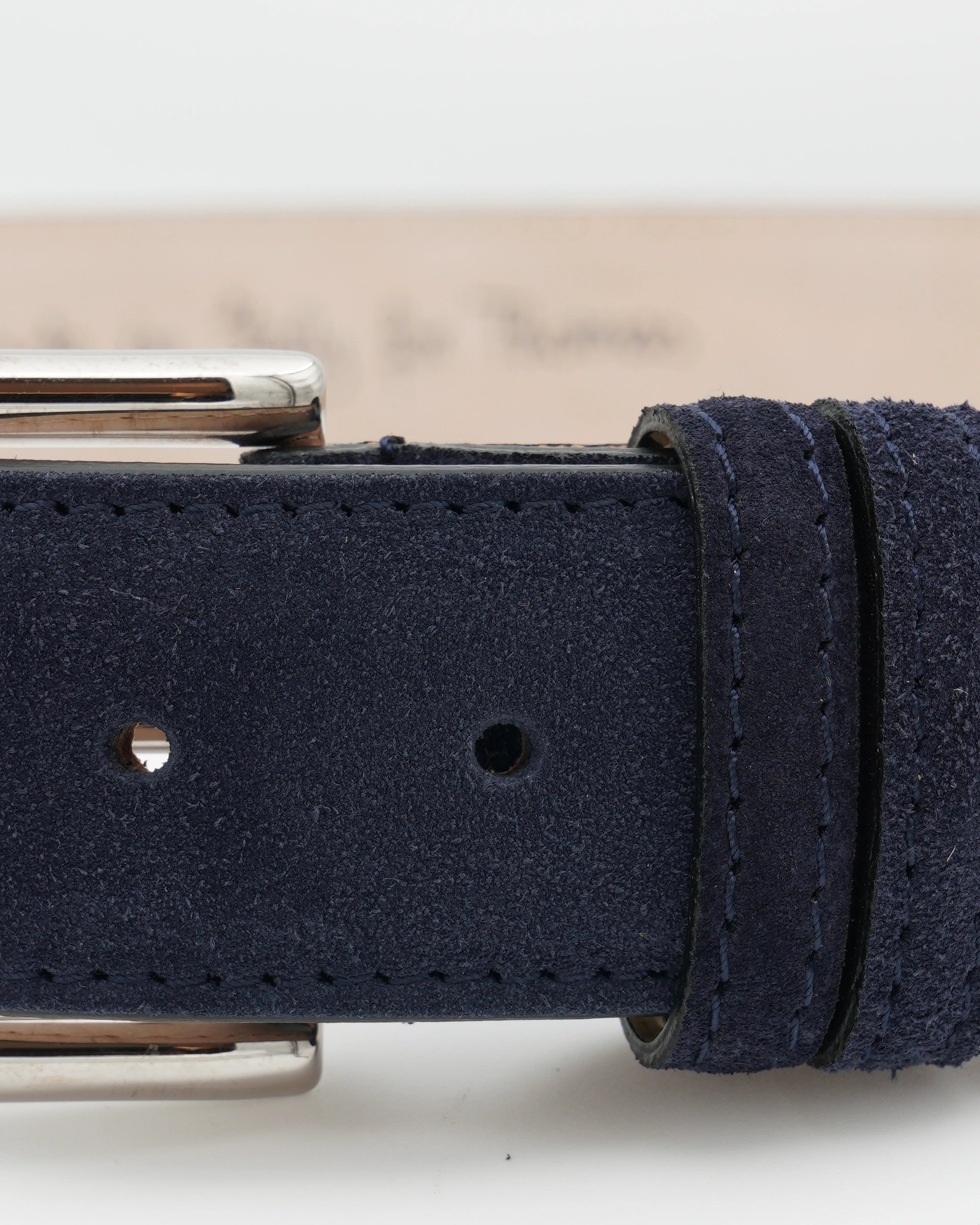 Thomas Belt Adjustable Suede Navy