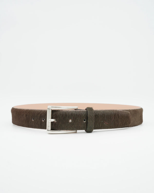 Jacob Cohen Belt Horse Hair Dark Camel