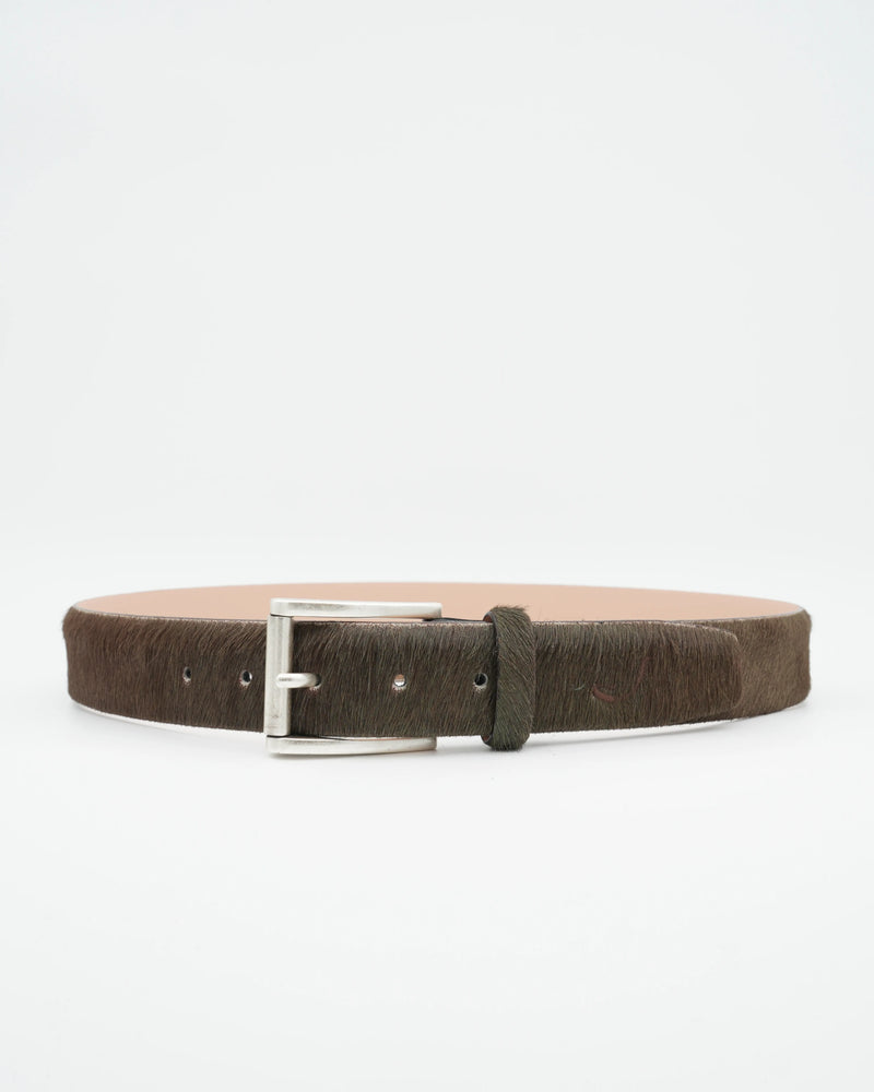Jacob Cohen Belt Horse Hair Dark Camel