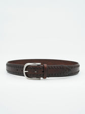 Paolo Vitale Belt Stitched Dark Brown
