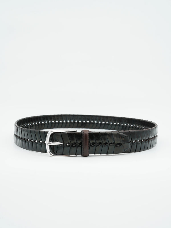 Paolo Vitale Belt Perforated Dark Brown