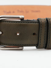 Thomas Belt Adjustable Leather Dark Green