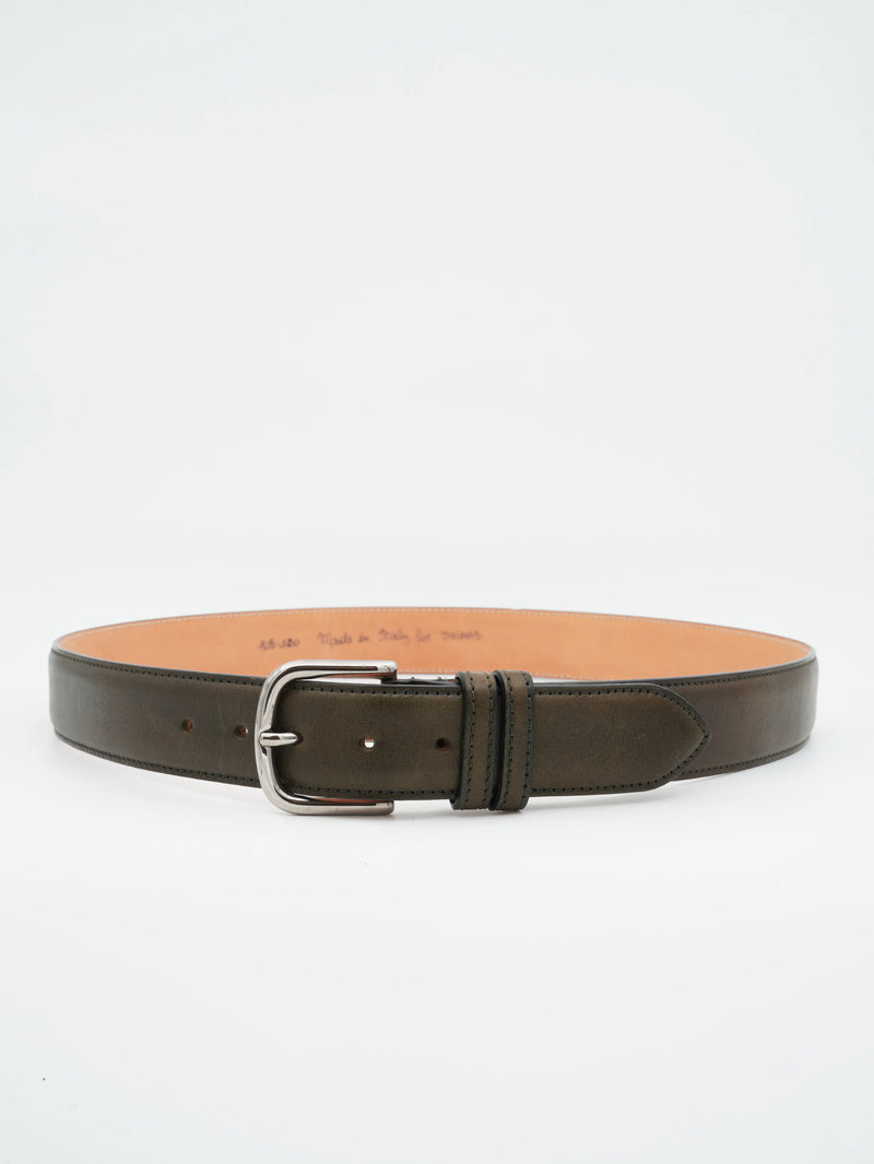 Thomas Belt Adjustable Leather Dark Green