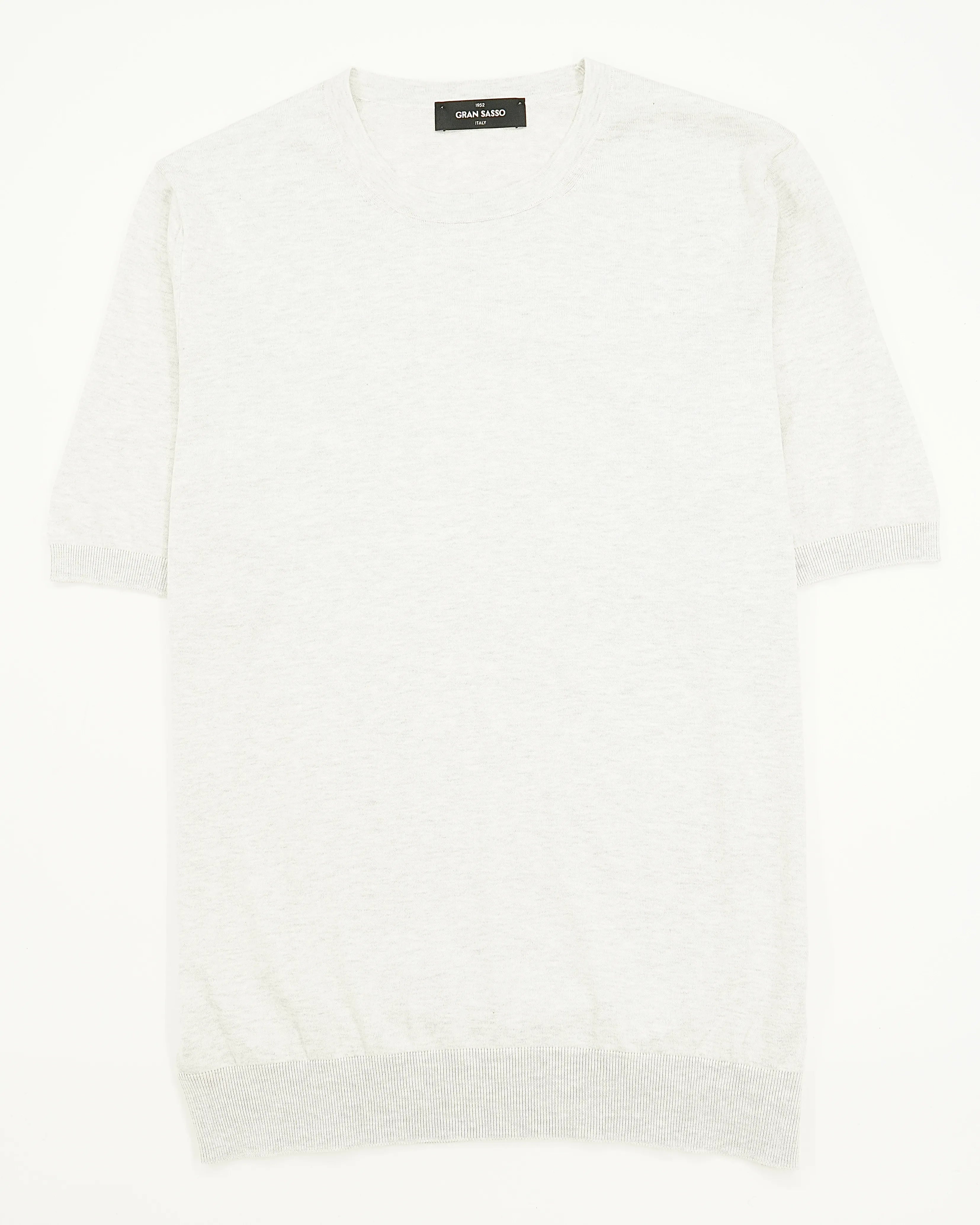Gran Sasso Knitted T-Shirt Suvin Cotton Light Grey