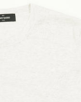 Gran Sasso Knitted T-Shirt Suvin Cotton Light Grey
