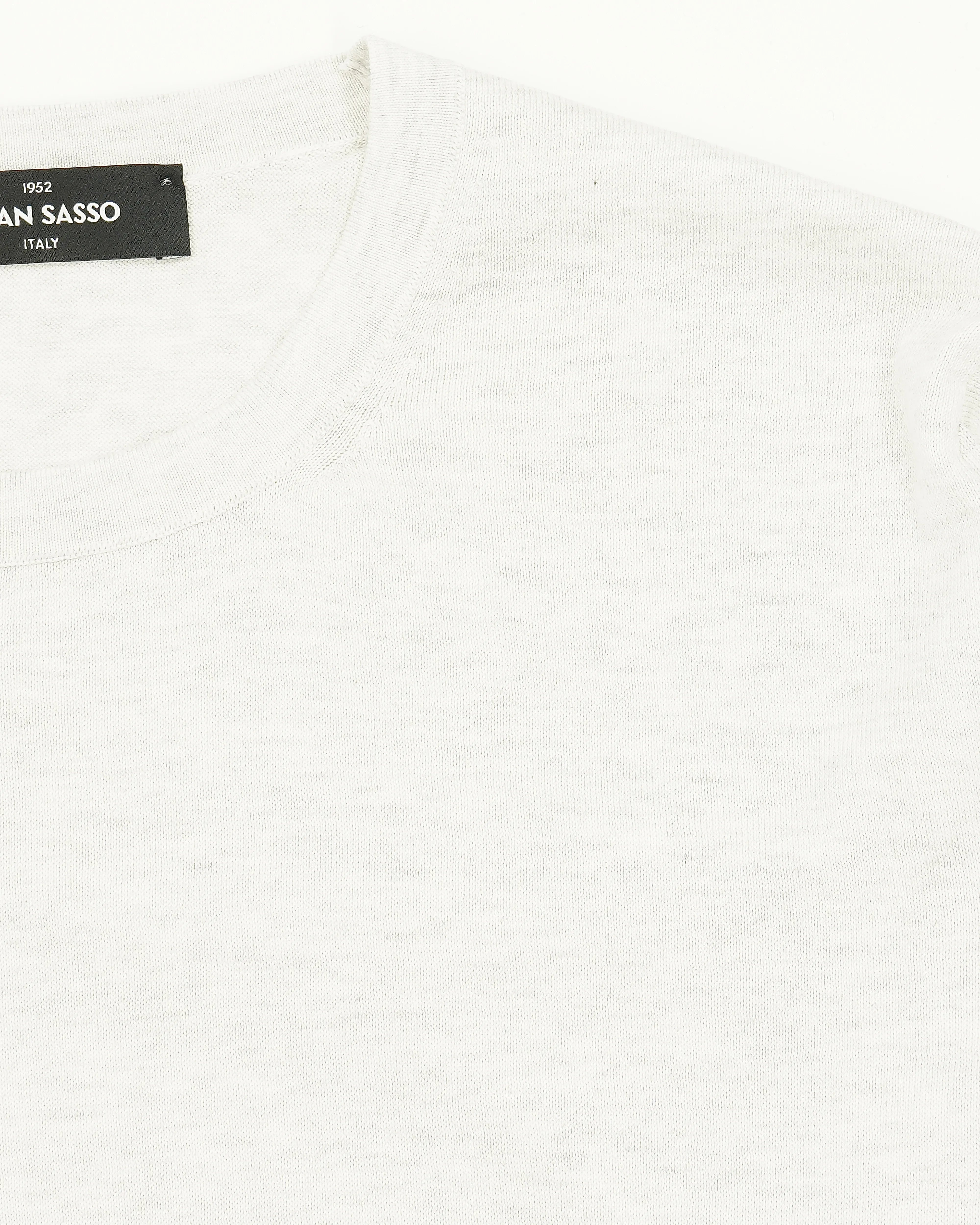Gran Sasso Knitted T-Shirt Suvin Cotton Light Grey