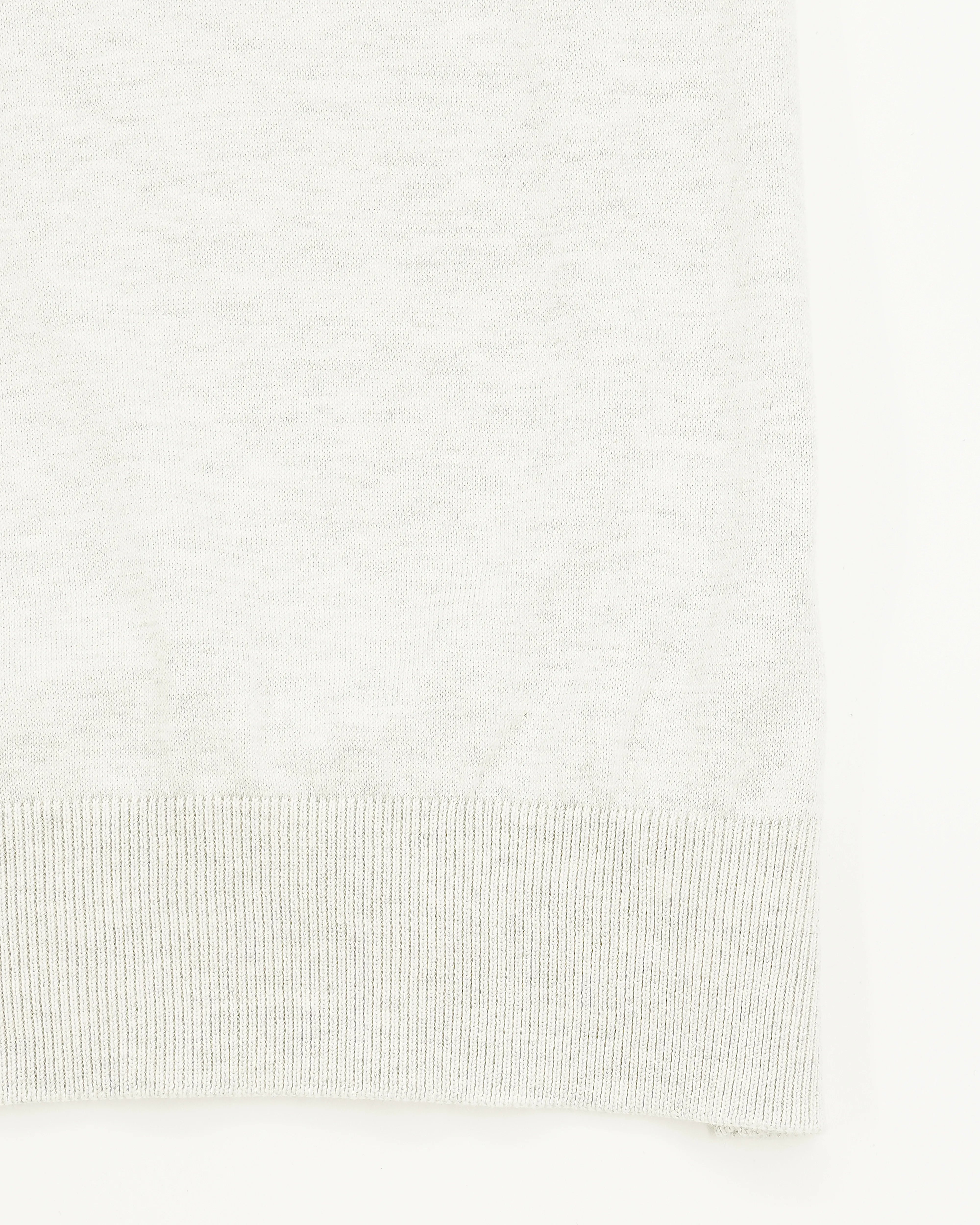 Gran Sasso Knitted T-Shirt Suvin Cotton Light Grey