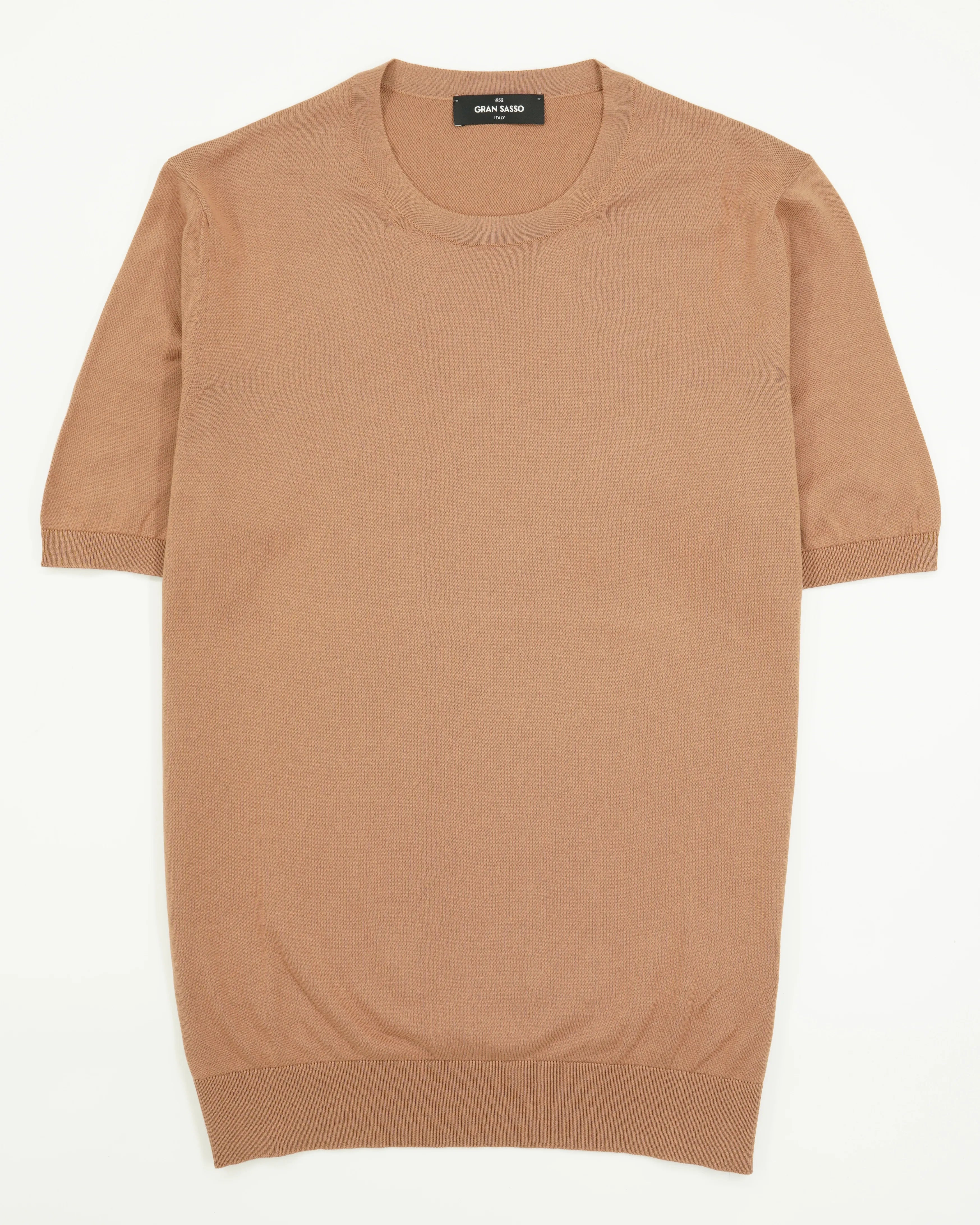 Gran Sasso Knitted T-Shirt Suvin Cotton Camel