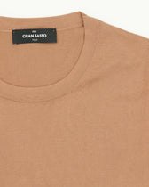 Gran Sasso Knitted T-Shirt Suvin Cotton Camel