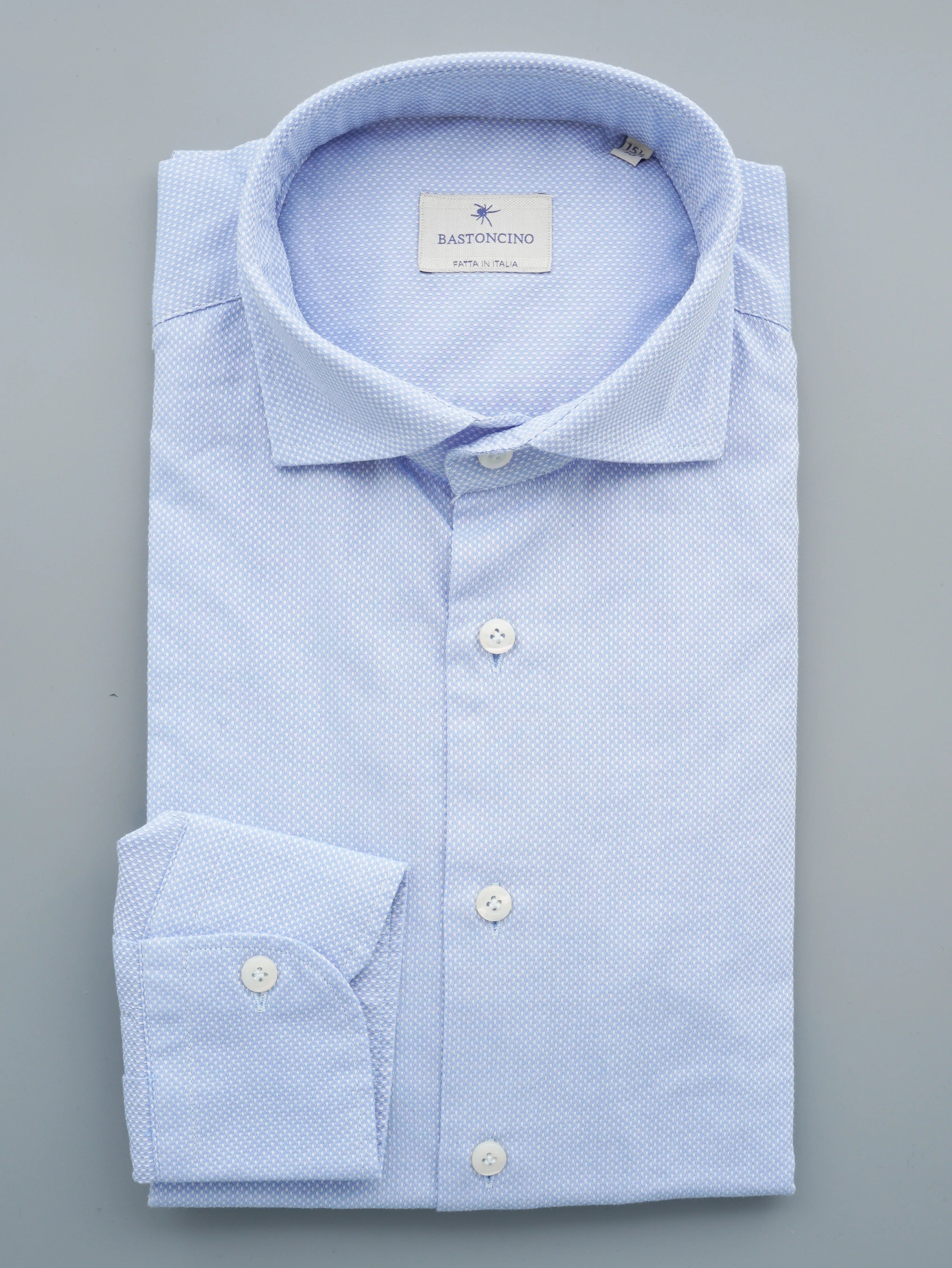 Bastoncino Shirt Textured Cotton Light Blue