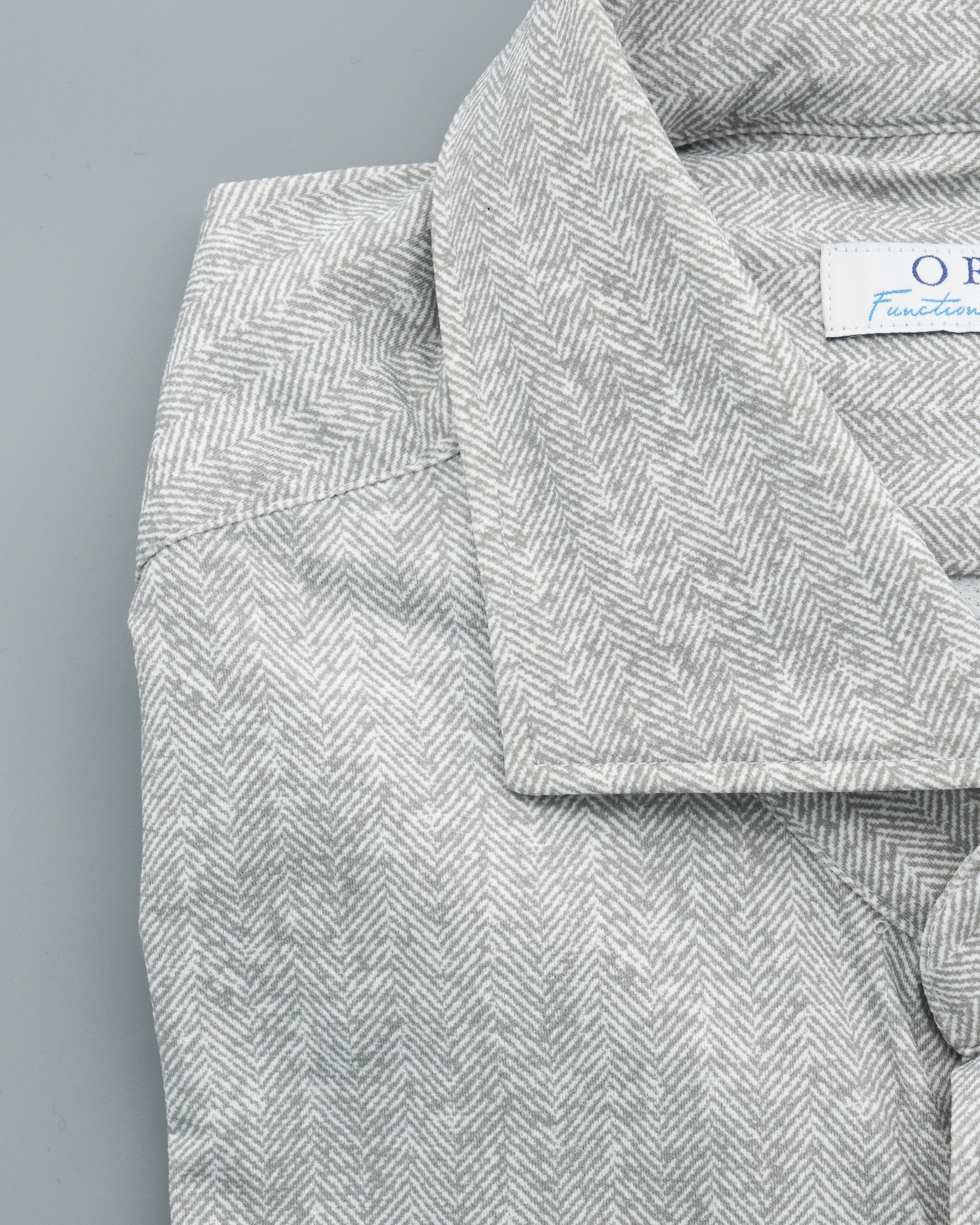 Orian Shirt Ultra Stretch Chevron Light Grey