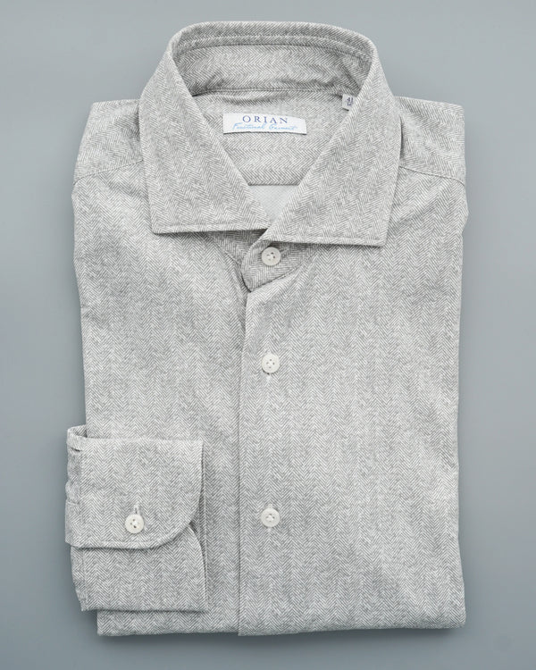 Orian Shirt Ultra Stretch Chevron Light Grey