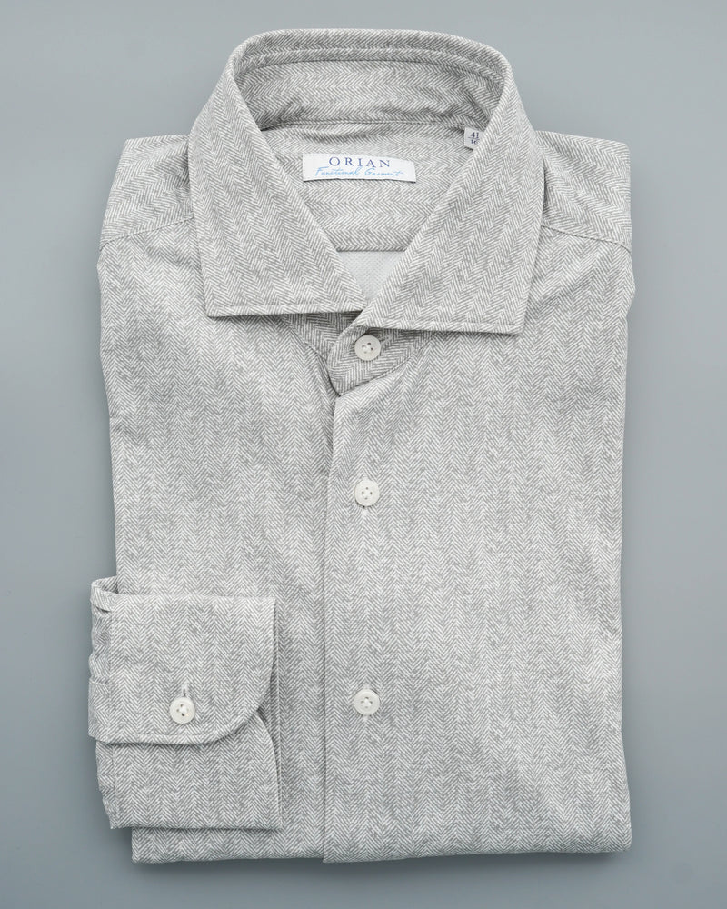 Orian Shirt Ultra Stretch Chevron Light Grey