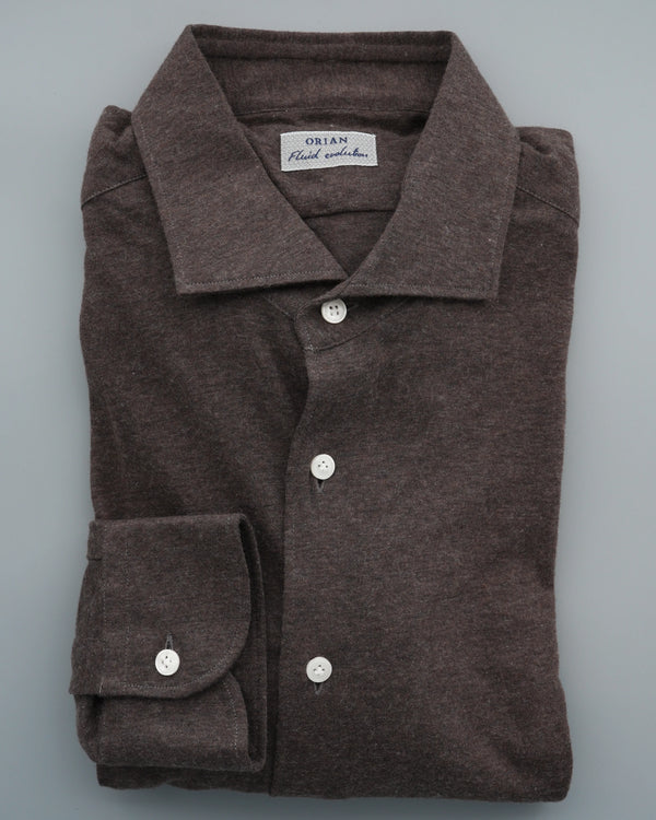 Orian Shirt Cotton Cashmere Jersey Brown