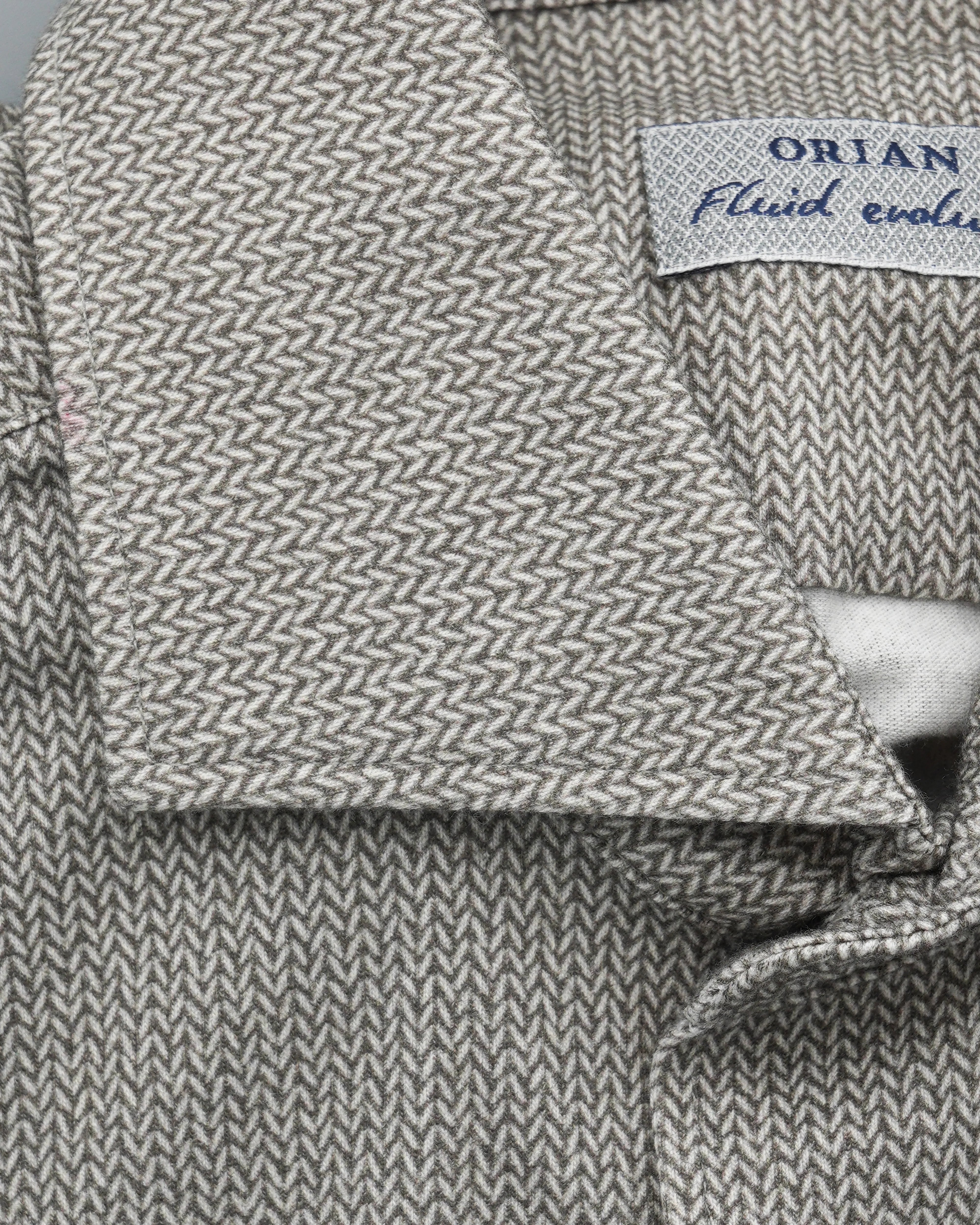 Orian Shirt Cotton Strech Jersey Chevron Warm Grey