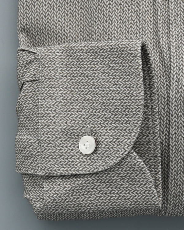 Orian Shirt Cotton Strech Jersey Chevron Warm Grey