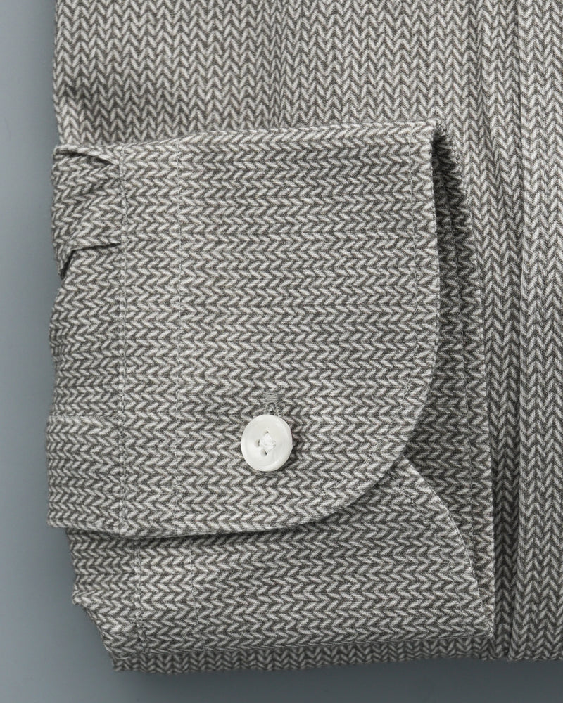 Orian Shirt Cotton Strech Jersey Chevron Warm Grey