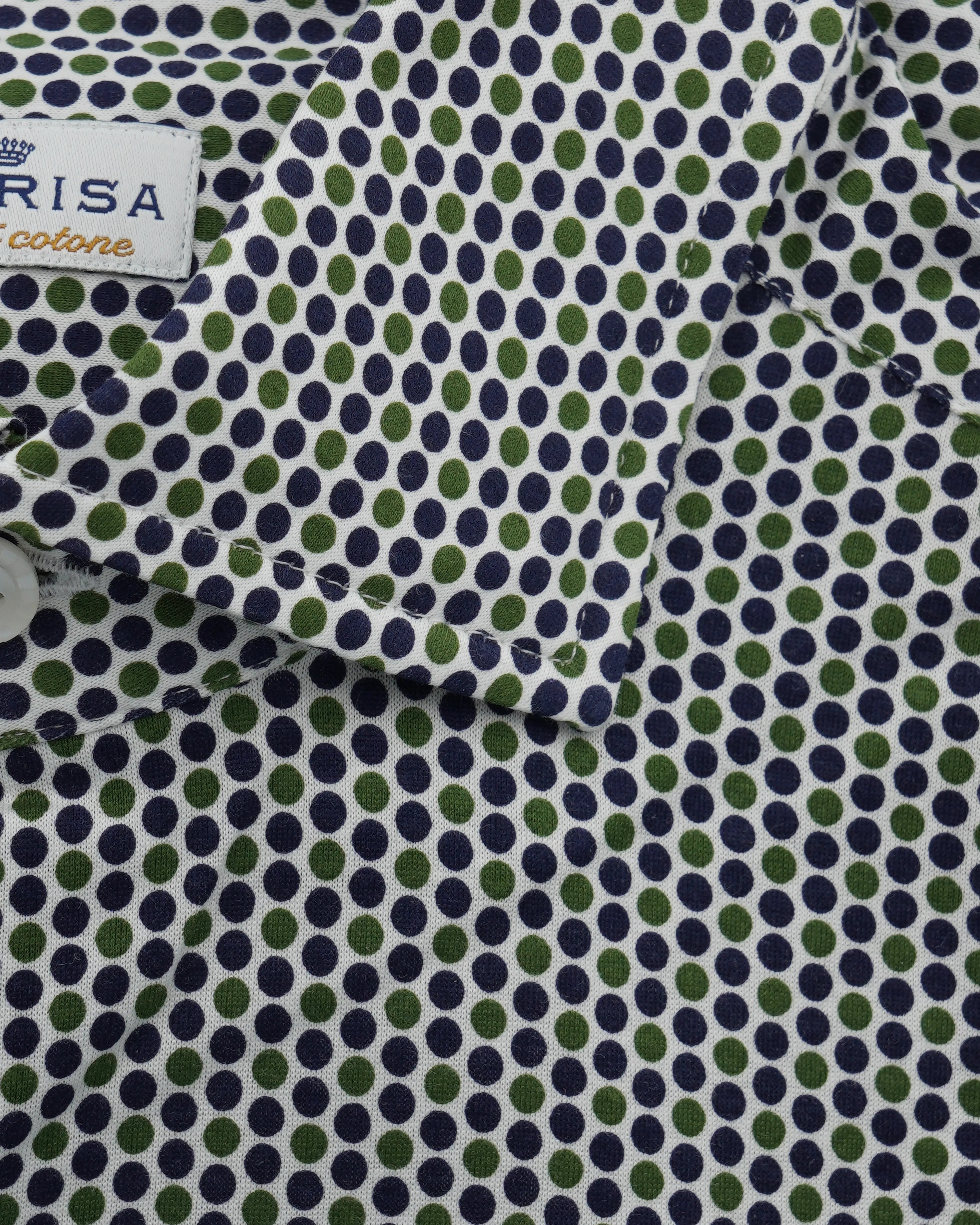 Sonrisa Pure Cotton Stretch Dots Green Blue