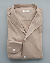 Sonrisa Shirt Fior di Cotone Jersey Nehru Beige