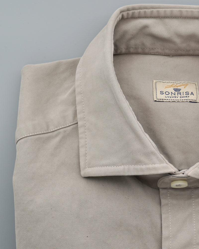 Sonrisa Shirt Heavy Cotton Stretch Warm Grey