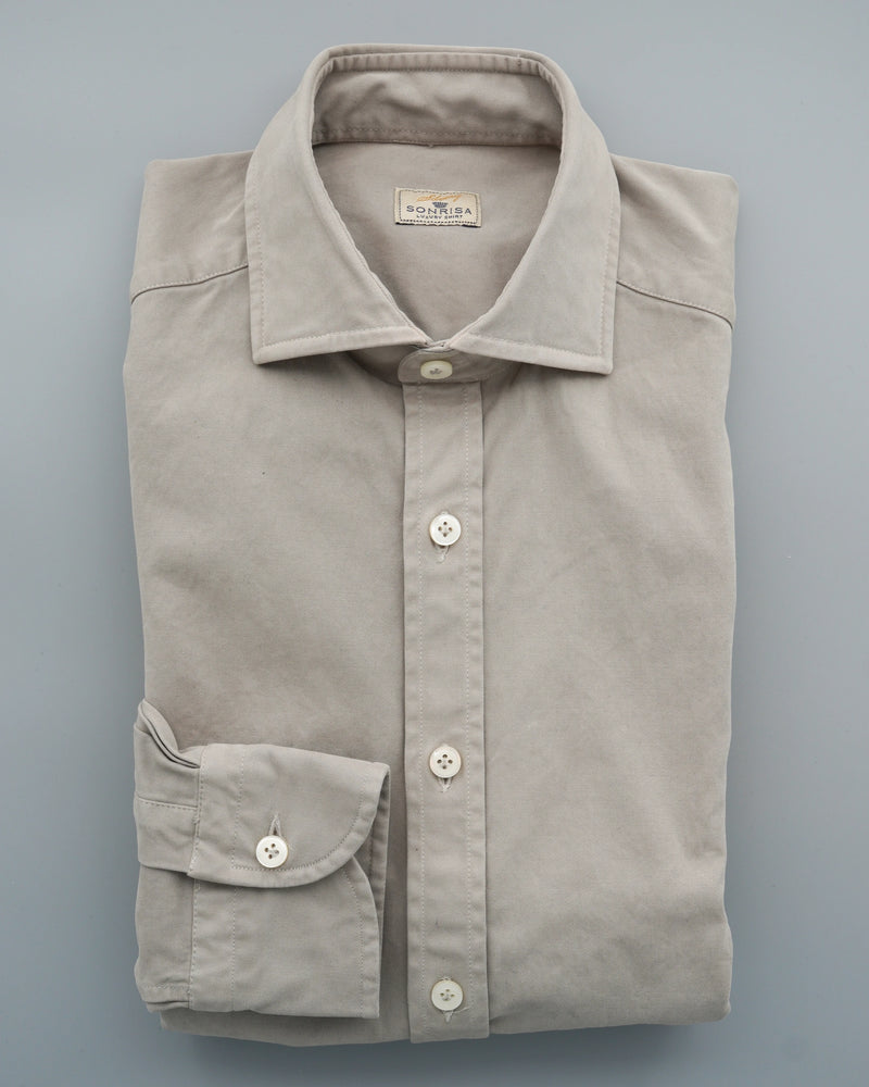Sonrisa Shirt Heavy Cotton Stretch Warm Grey