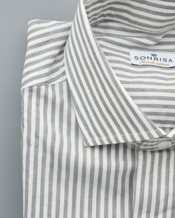 Sonrisa Shirt Pure Cotton Striped Light Grey