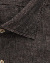 Stenströms Shirt Pure Linen Slim Fit Brown