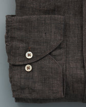 Stenströms Shirt Pure Linen Slim Fit Brown