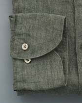 Stenströms Shirt Pure Linen Slim Fit Green