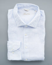 Stenströms Shirt Pure Linen Slim Fit Light Blue