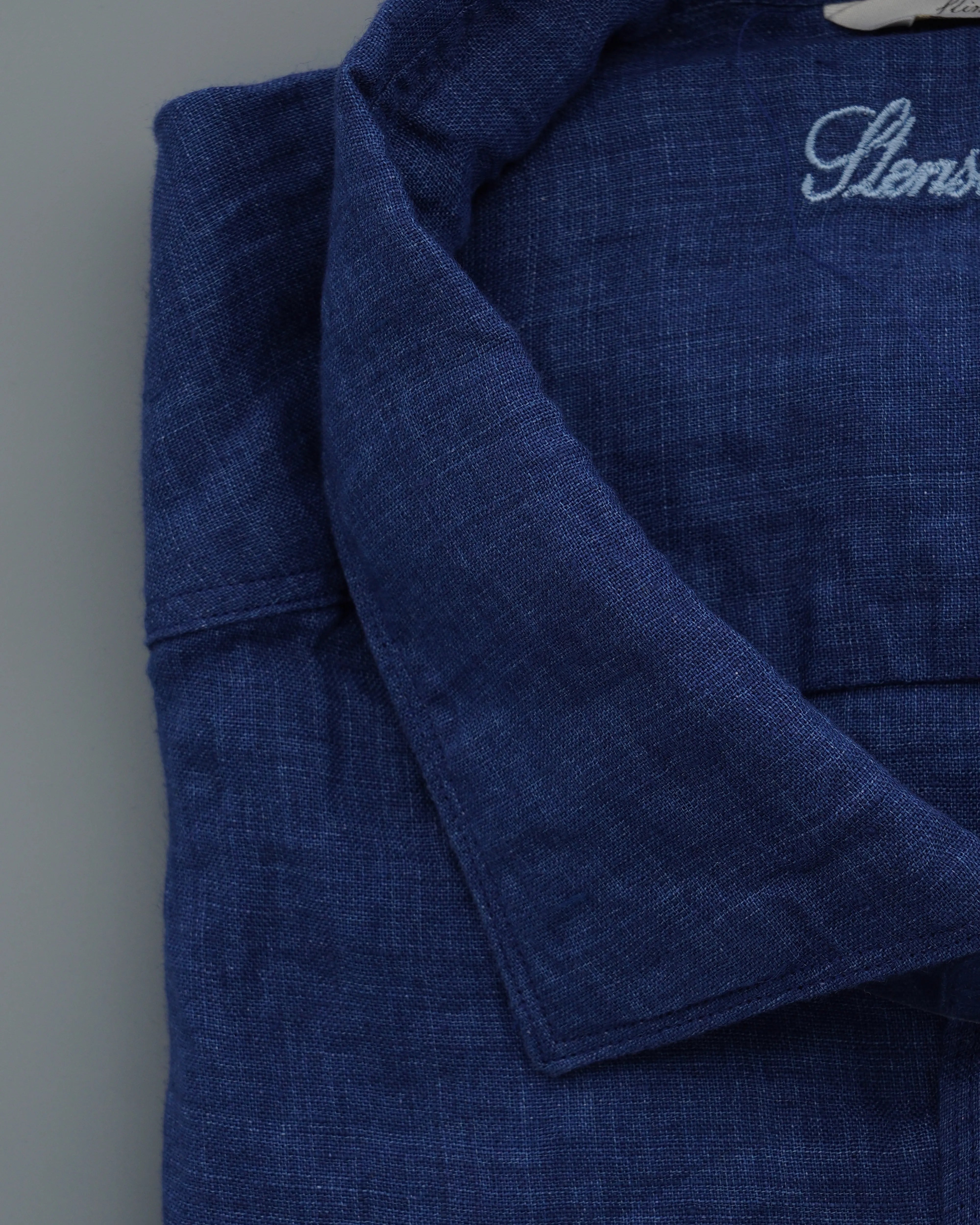 Stenströms Shirt Pure Linen Slim Fit Navy