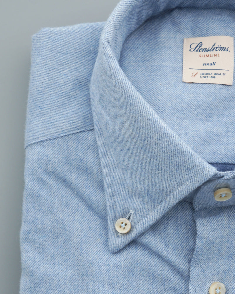 Stenströms Shirt Cotton Flannel Light Blue