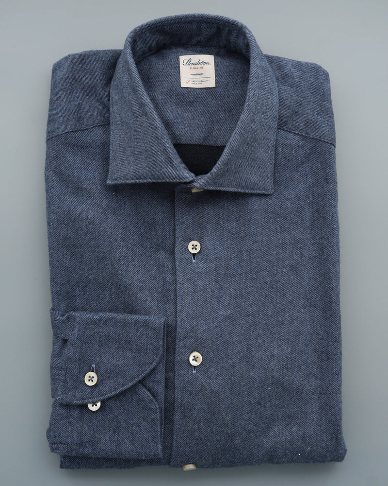 Stenströms Shirt Cotton Flannel Blue