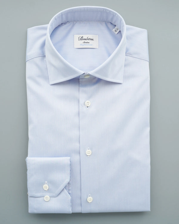Stenströms Shirt Cotton Twofold Slimline Light Blue
