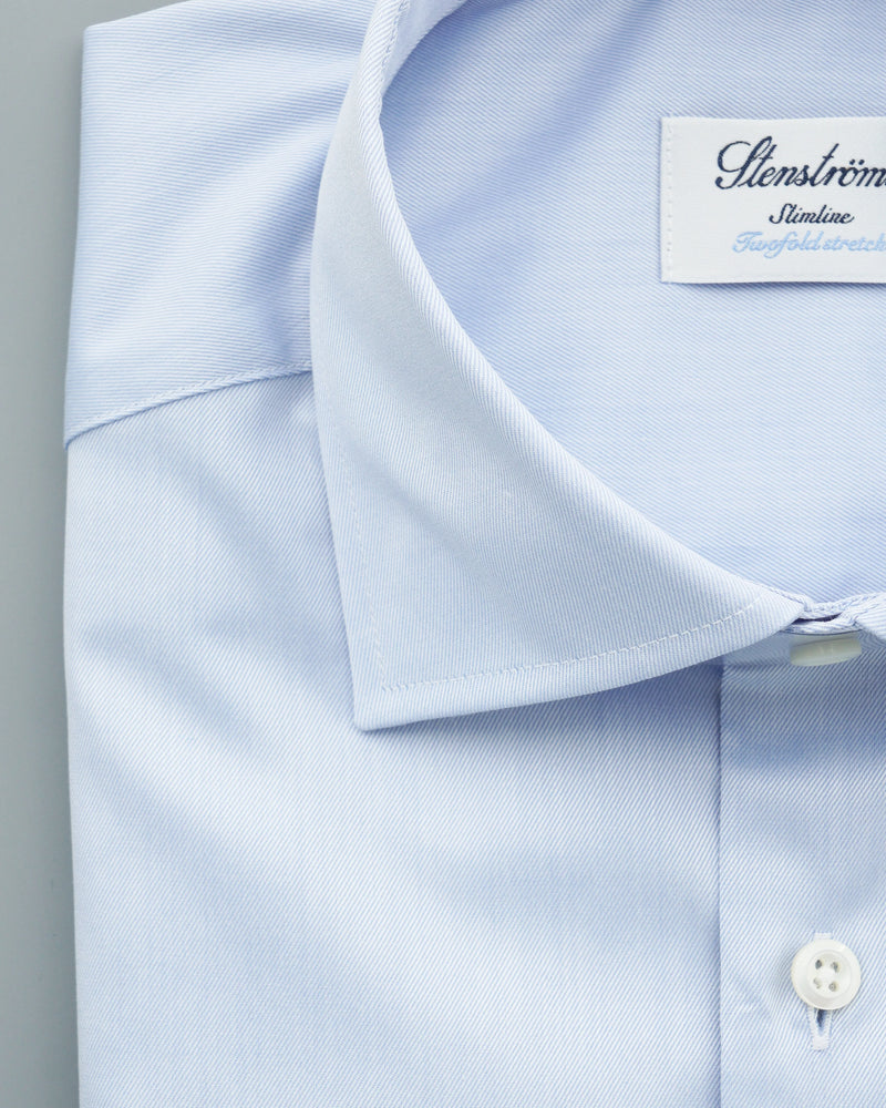 Stenströms Shirt Cotton Twofold Slimline Light Blue
