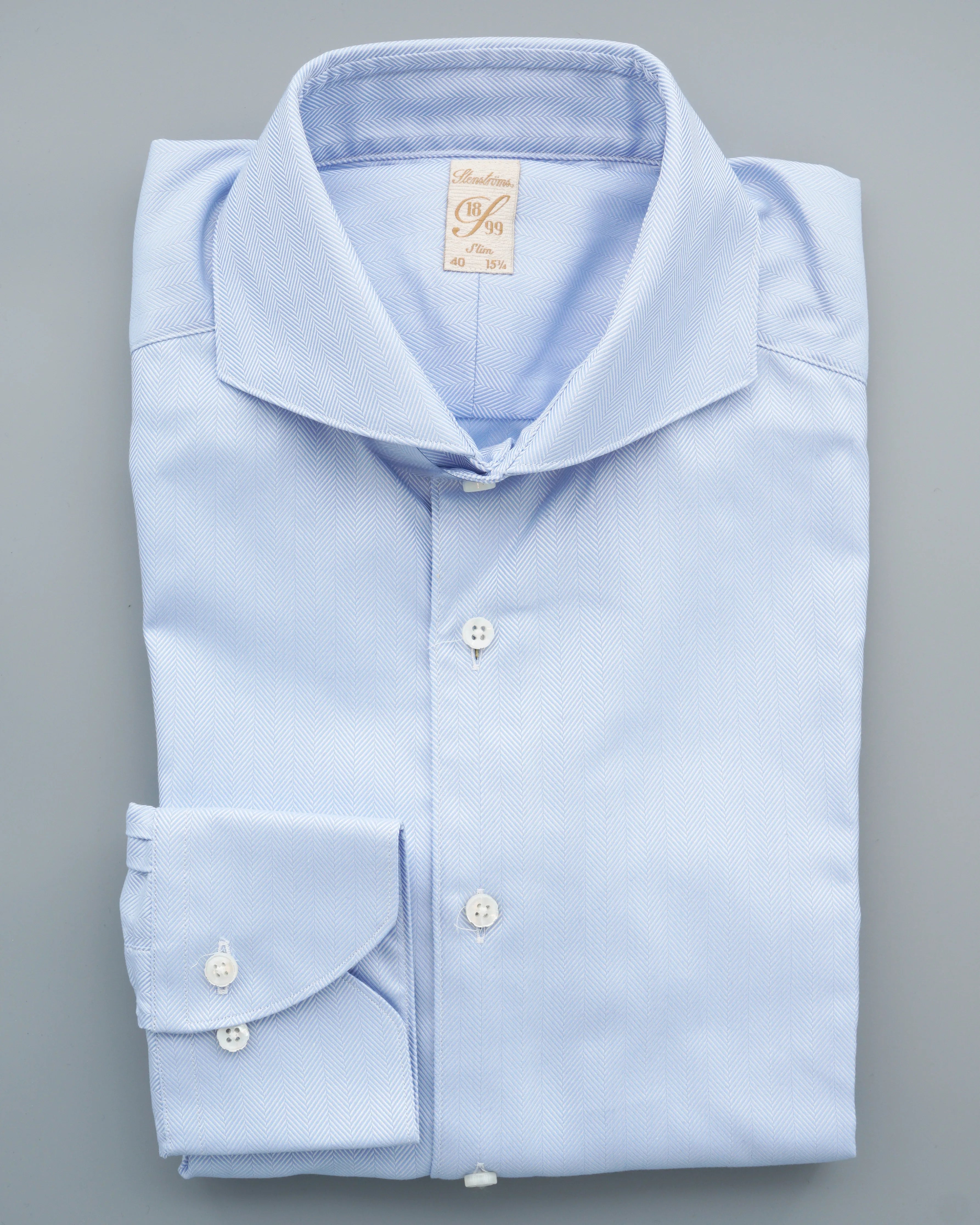 Stenströms Shirt 1899 Herringbone Light Blue