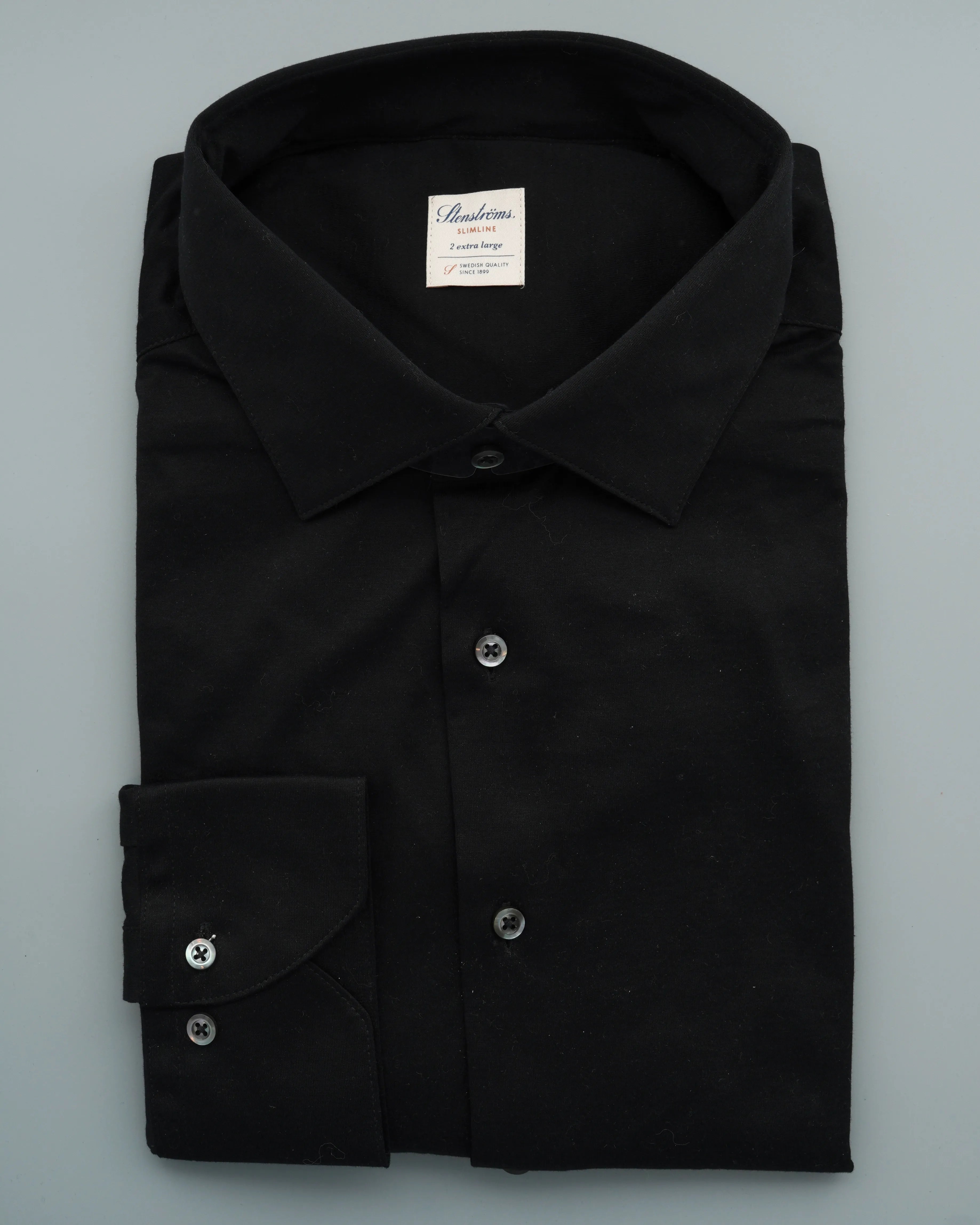 Stenströms Shirt Pure Cotton Jersey Black