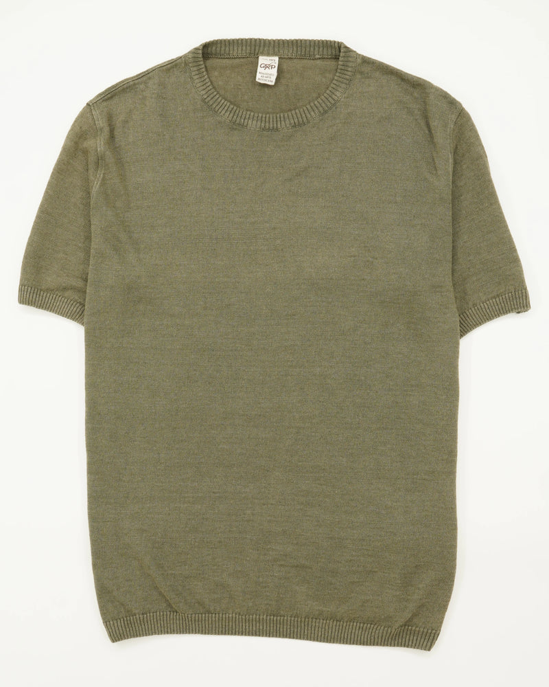 GRP Knitted T-Shirt Pure Linen Green