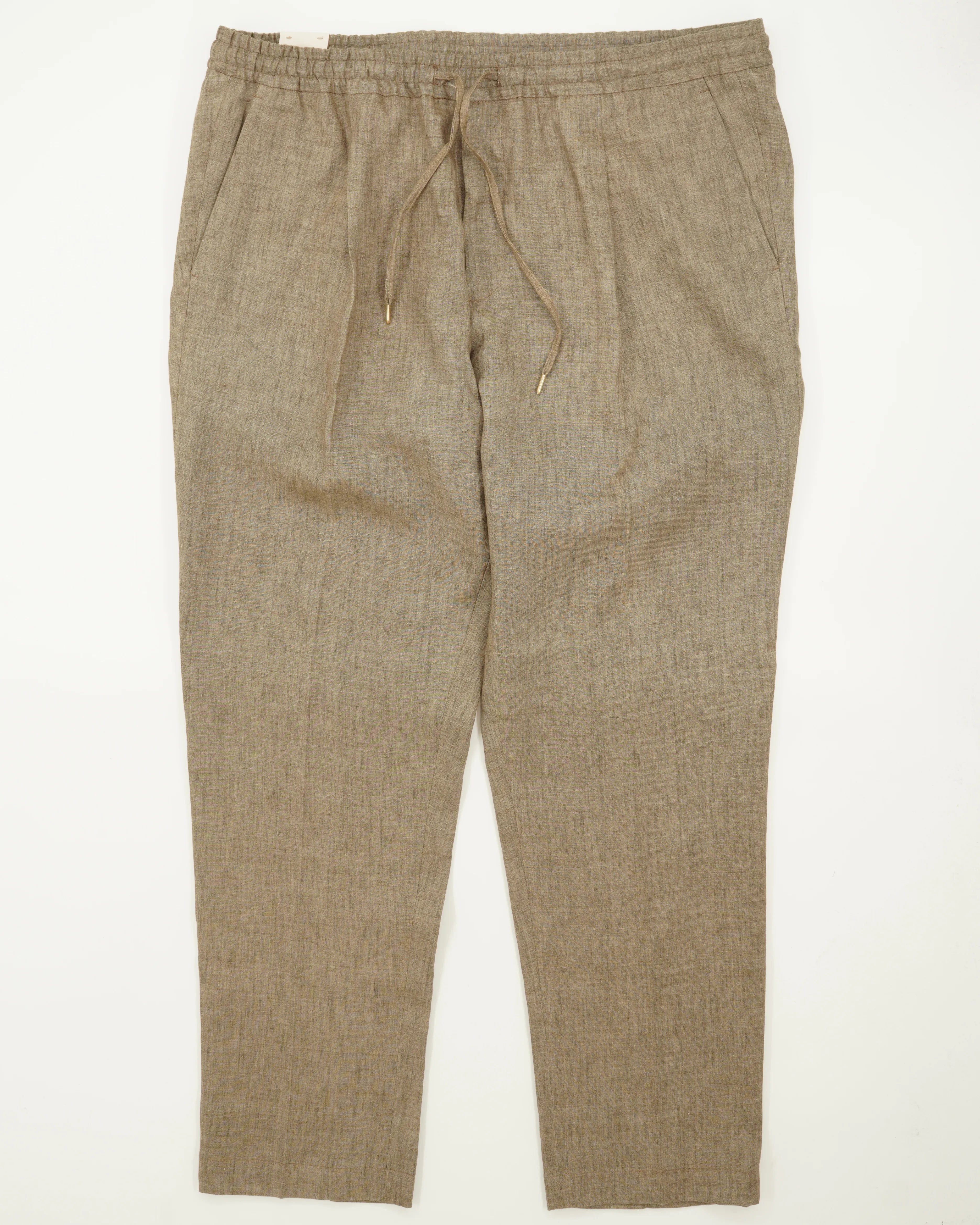 Briglia Trousers Relaxed Fit Pure Linen Dark Beige