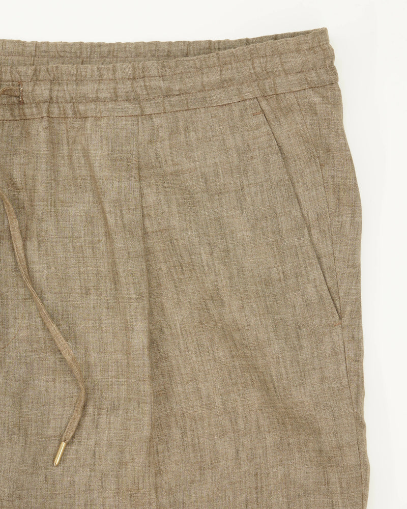 Briglia Trousers Relaxed Fit Pure Linen Dark Beige