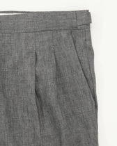 Briglia Shorts Pleated Pure Linen Grey