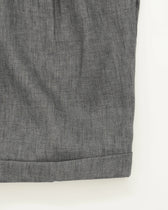 Briglia Shorts Pleated Pure Linen Grey