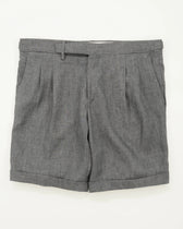 Briglia Shorts Pleated Pure Linen Grey