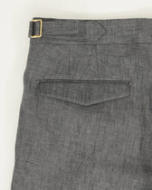 Briglia Shorts Pleated Pure Linen Grey