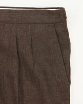 Briglia Shorts Pleated Pure Linen Brown