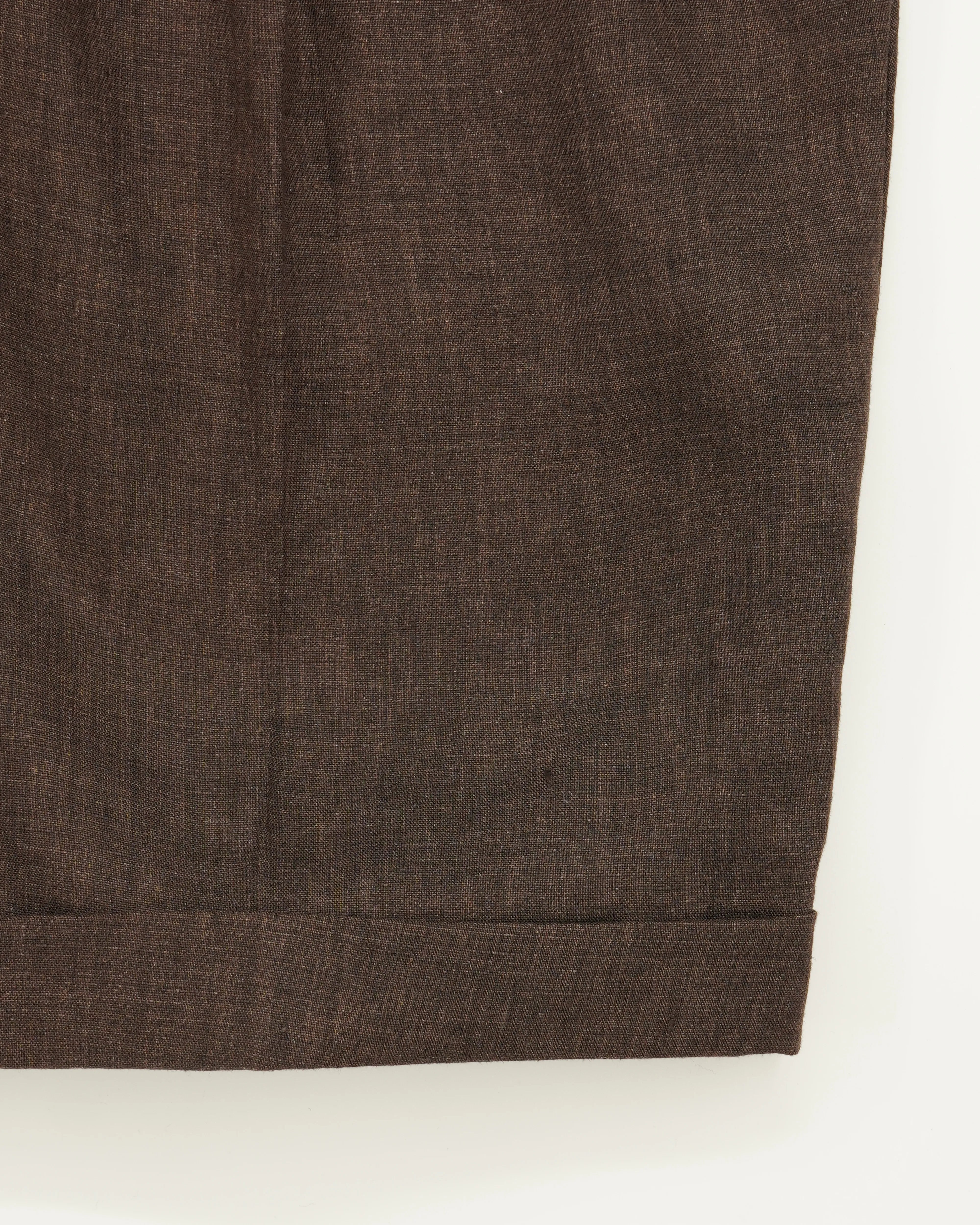 Briglia Shorts Pleated Pure Linen Brown