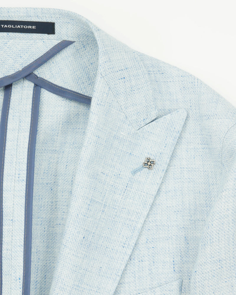 Tagliatore Jacket Linen Wool Light Blue