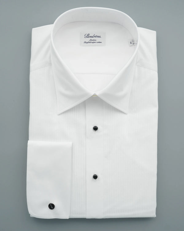 Stenströms Shirt Tuxedo Pleated White