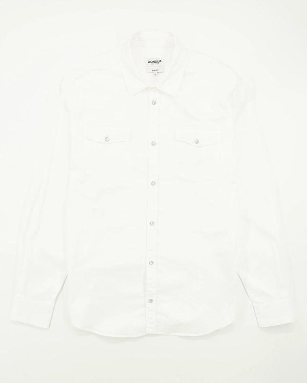 Dondup Western Shirt Pure Cotton Denim White