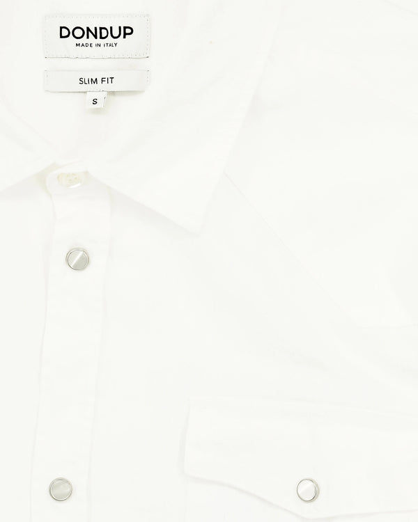 Dondup Western Shirt Pure Cotton Denim White